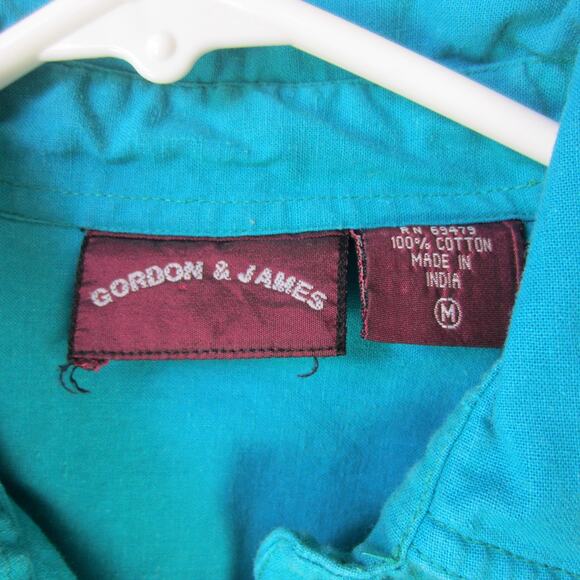 Gordon & James Shirt Mens Medium Beaded Southwest Western Long Sleeve Button - Picture 2 of 8